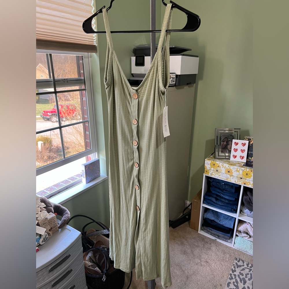 Green Relaxed Fit Dress